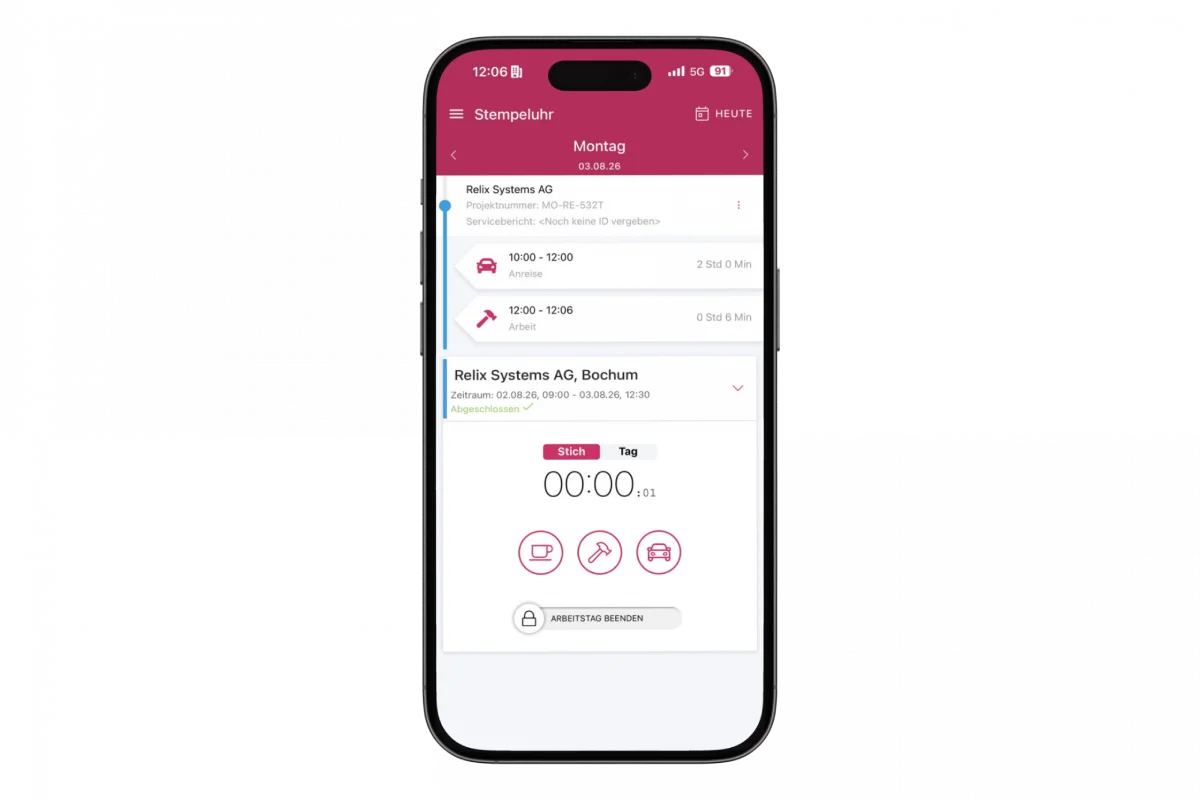 Mobile Stempeluhr - Innosoft App